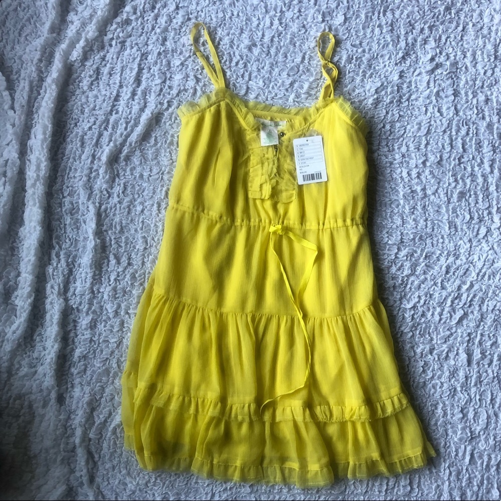 NWT Staring at Stars yellow ruffle dress